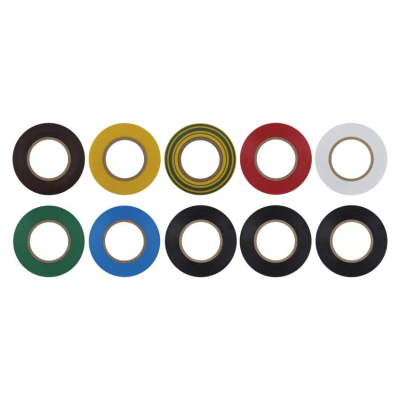 Izolirni trak PVC 19mm/20m komplet 10 MIX barv - slika 3