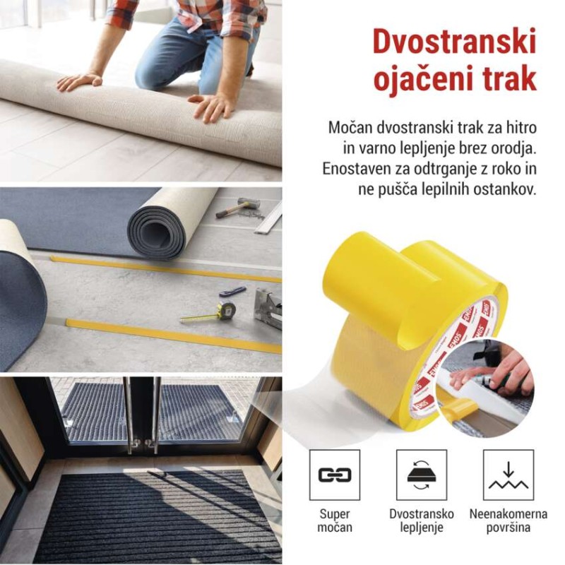 Dvostranski DUCT trak 50 mm / 10 m, prozoren - slika 2
