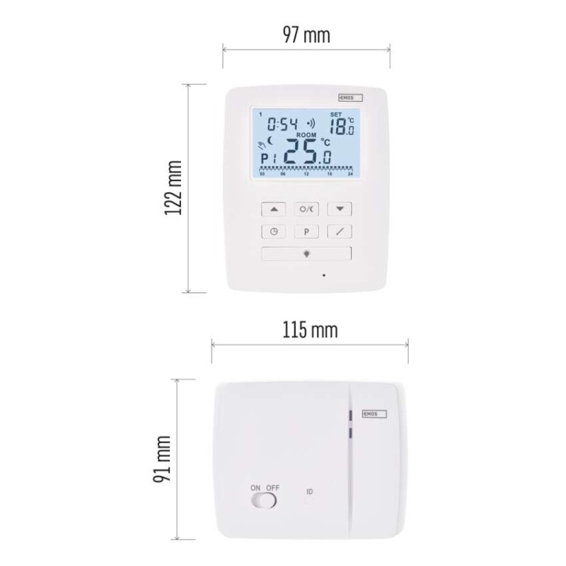 Sobni brezžični OpenTherm termostat P5611OT.2R s programiranjem in dvema sprejemnikoma - slika 2