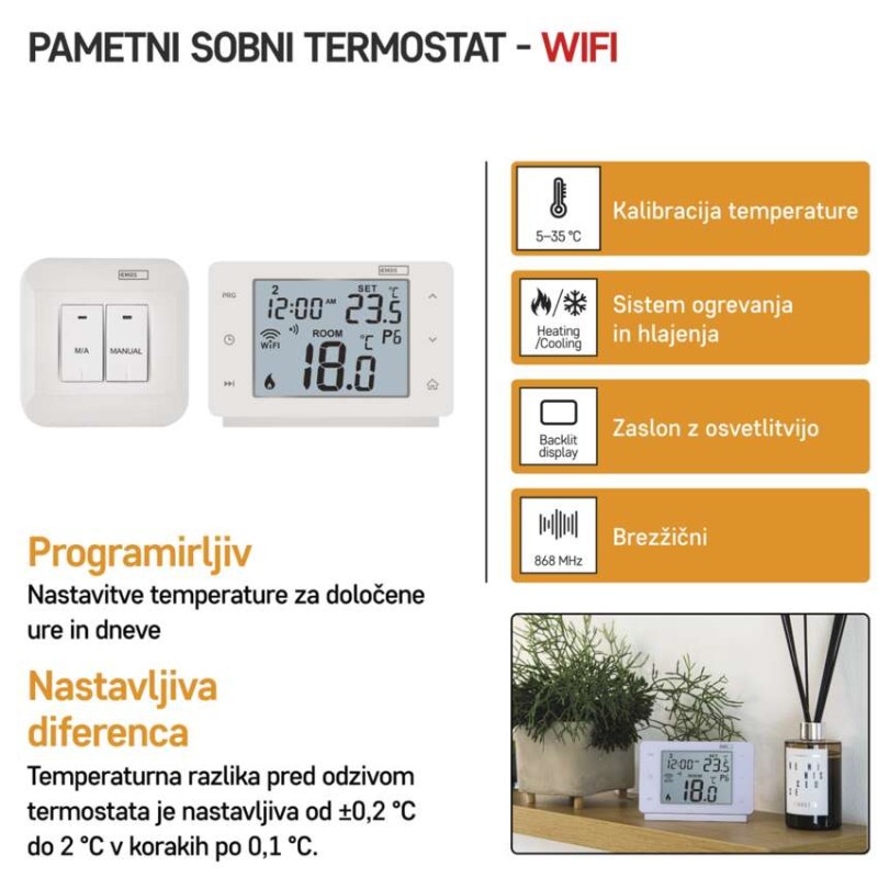 Sobni brezžični WiFi GoSmart termostat P56211 s programiranjem - slika 3