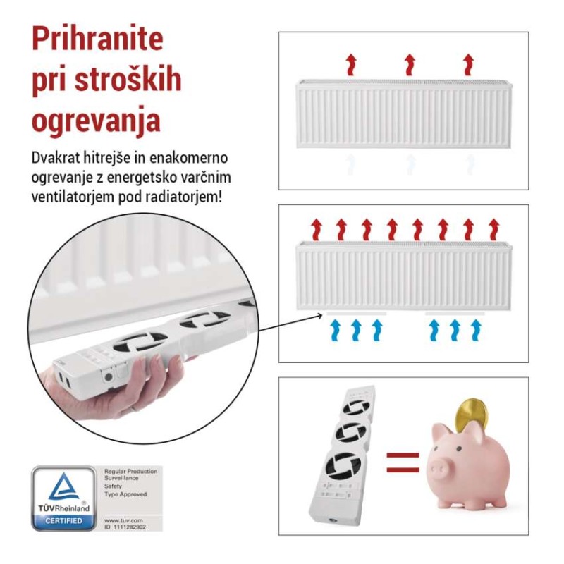 Ventilator za radiator MONO, bele barve - slika 2
