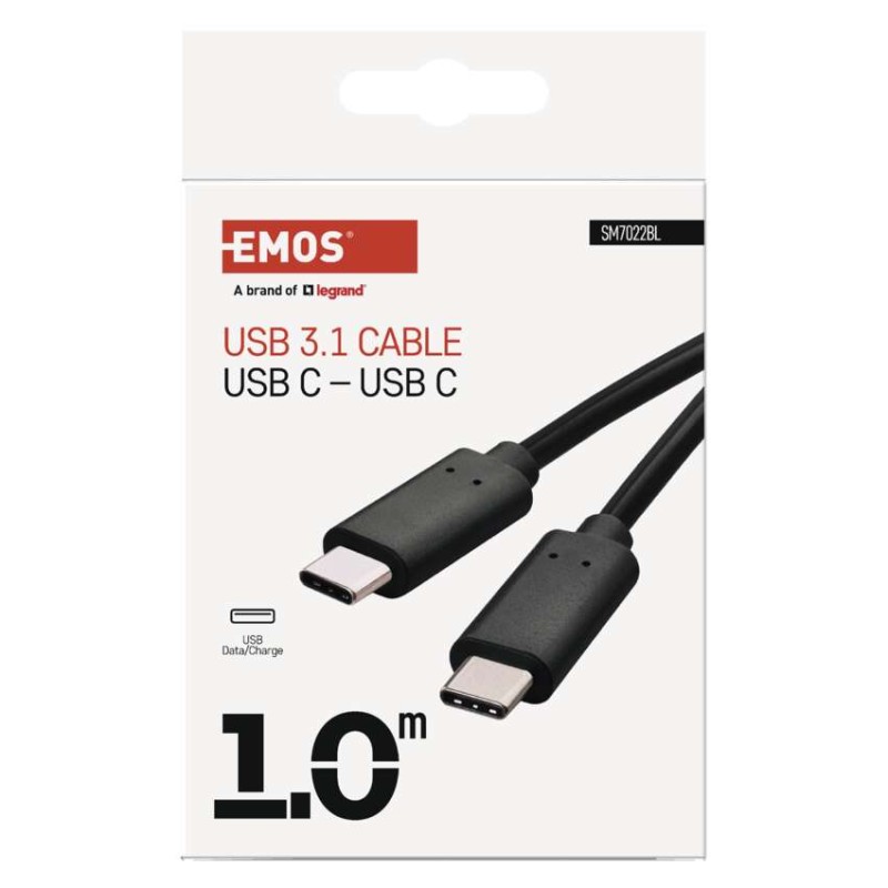 Kabel USB-C / USB-C, 3.1, polnjenje, podatki, 1 m, črna - slika 3