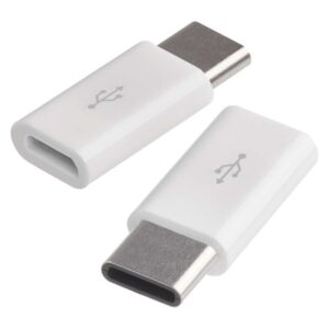 Adapter micro USB-B / USB-C, 2.0, bela, 2 kos