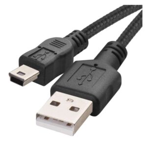 Kabel USB-A / mini USB-B, 2.0, polnjenje, podatki, 2 m, črna