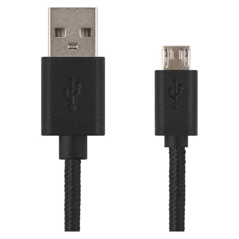 Kabel USB-A 2.0 / micro USB-B 2.0, polnjenje, podatki, 2 m, črni - slika 3