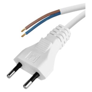 Priključna vrvica PVC 2×0,75mm bela 2M