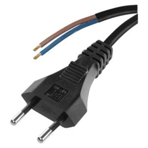 Priključna vrvica PVC 2×0,75mm črna 3M