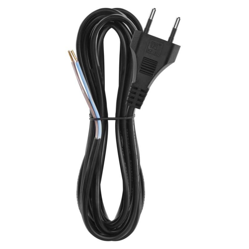 Priključna vrvica PVC 2×0,75mm črna 3M - slika 3