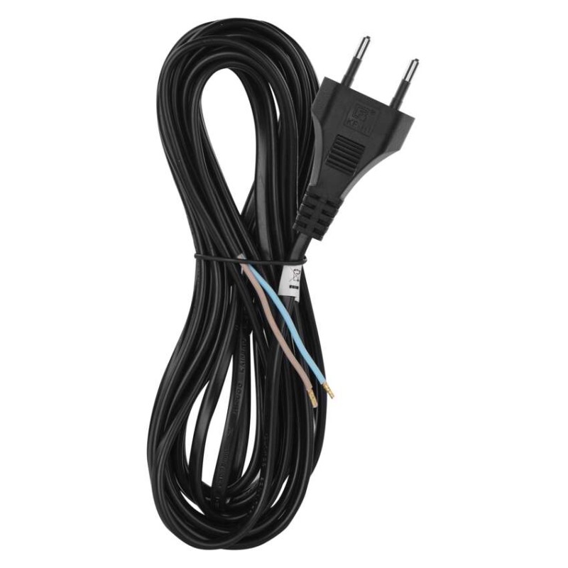 Priključna vrvica PVC 2×0,75mm črna 5M - slika 3