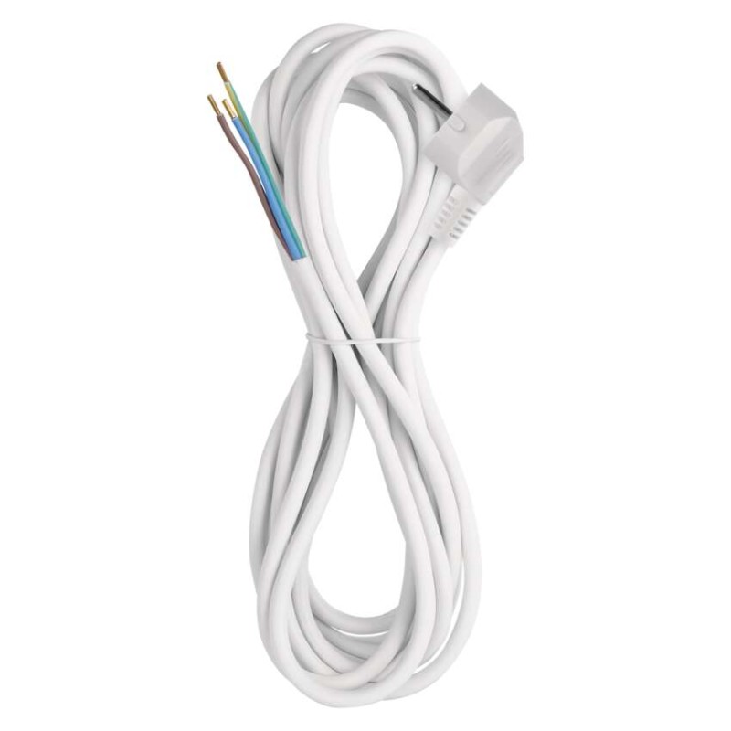 Priključna vrvica PVC 3×1,5mm bela 5M - slika 3