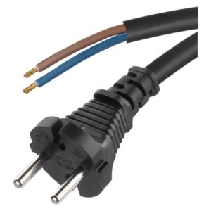 Flekso kabel guma/neopren 2×1mm2, 5m, črn