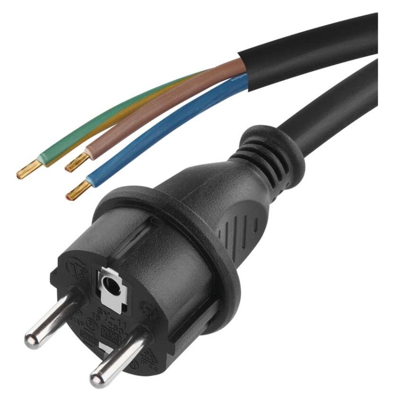 Flekso kabel guma/neopren 3×1,5 mm2, 5m, črn