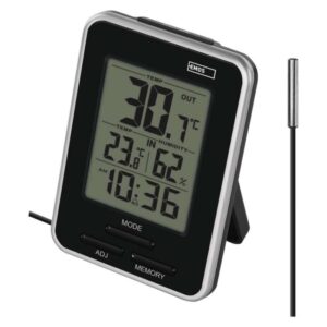 Digitalni termometer s hidrometrom, žični senzor, budilka E0121