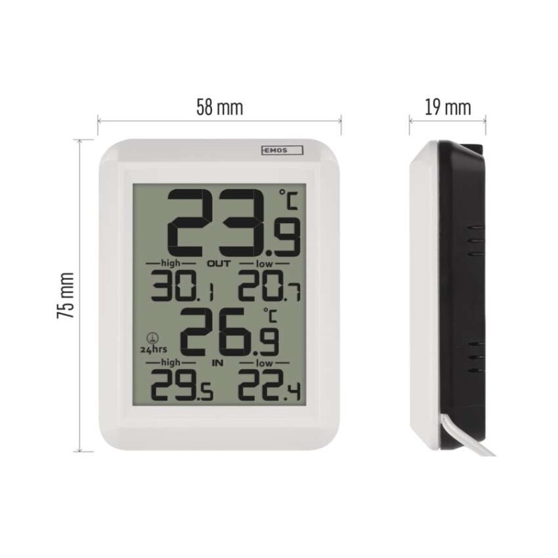 Digitalni termometer, žični senzor E0422 - slika 2