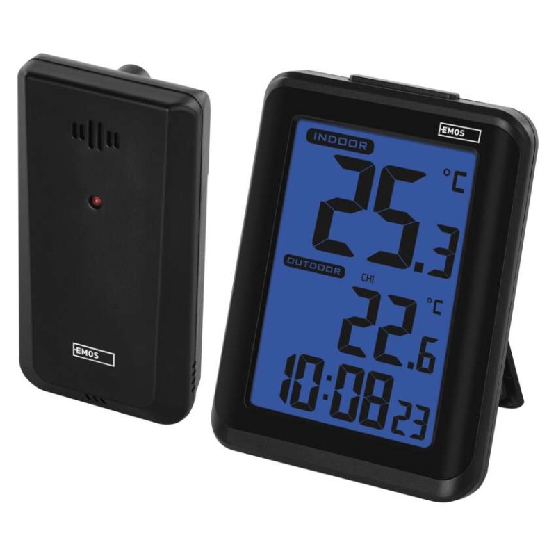 Digitalni termometer, brezžični senzor, budilka E8636