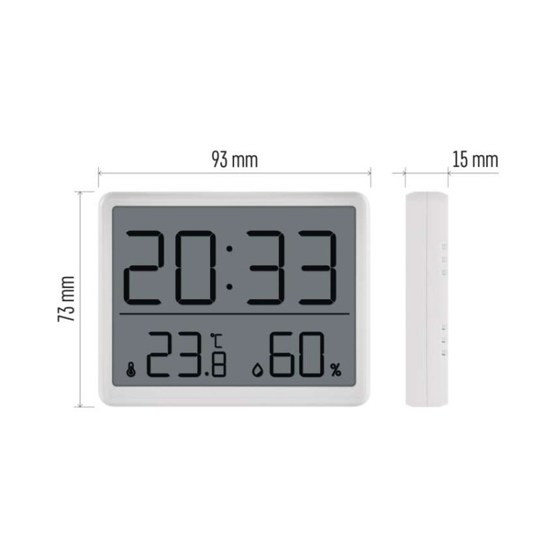 Digitalni termometer s hidrometrom, brezžični senzor, budilka, datum E6210 - slika 3