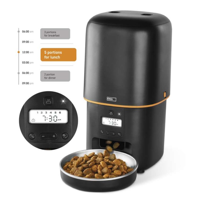 Dozirnik za hrano Pet Care, 4 L, črn