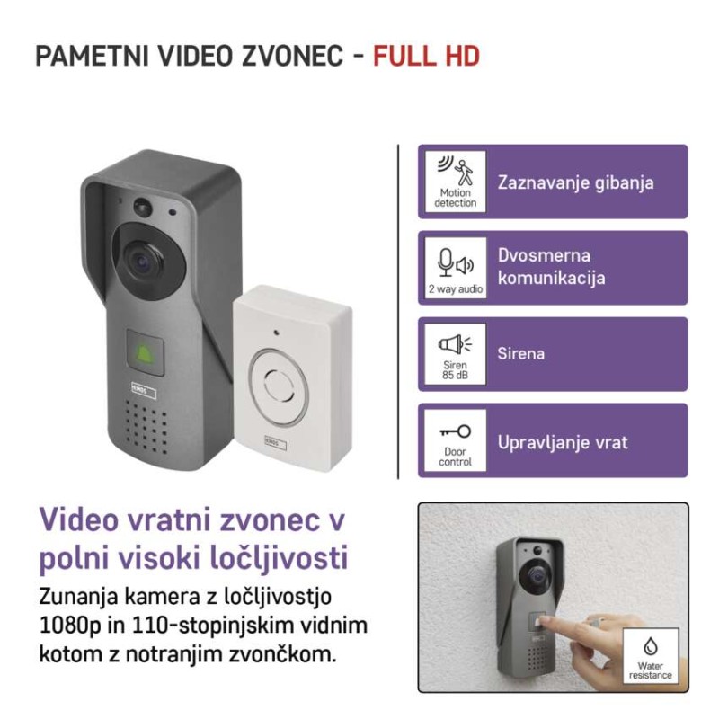 GoSmart Hišni brezžični video zvonec IP-09C z WiFi - slika 2