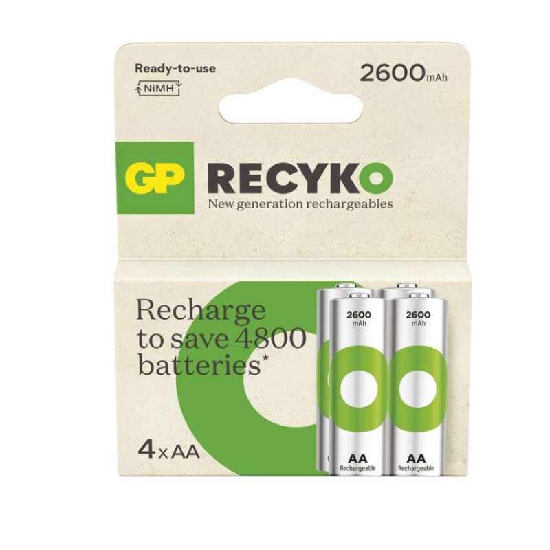 Polnilna baterija GP ReCyko 2600 mAh HR6 (AA) 4kos