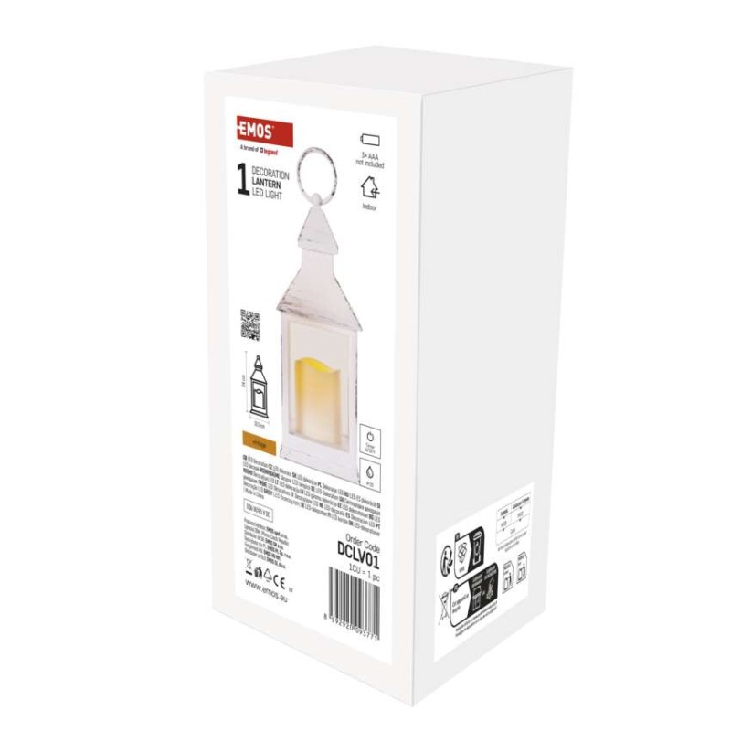 LED dekoracija – laterna antik bela utripajoča, 3x AAA, notranja, vintage, časovnik - slika 3