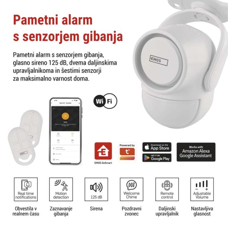 GoSmart alarm IP‑126L GUARDIAN s senzorjem gibanja, 6× senzorjev za vrata/okna, WiFi - slika 3