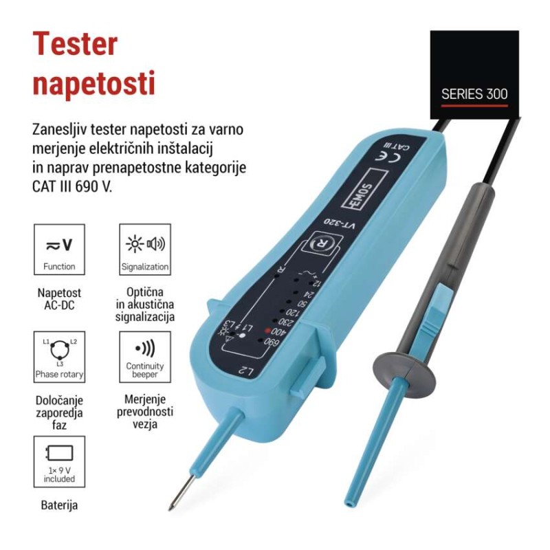 Preizkuševalec napetosti VT-320 - slika 3