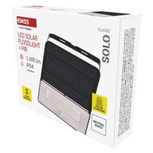 Solarni LED reflektor SOLO, PIR tipalo, NW