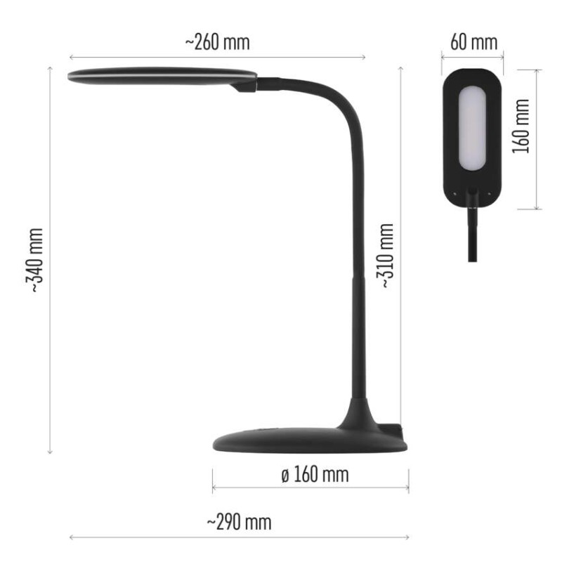 Namizna LED svetilka STELLA črna - slika 3