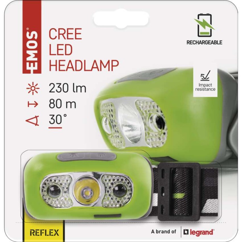 Naglavna polnilna LED svetilka 5W, 230 lm, Li-Pol 1200 mAh - slika 2
