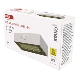 Solarna LED svetilka BRIXO s senzorjem gibanja, bela, nevtralna bela