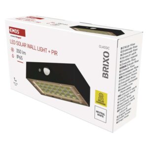 Solarna LED svetilka BRIXO s senzorjem gibanja, črna, nevtralna bela