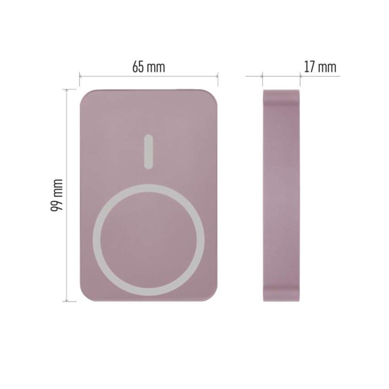 EMOS powerbank WI 1046, 10 000 mAh, 20 W+Wireless, lososova - slika 3