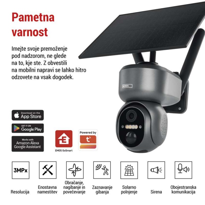 GoSmart Zunanja vrtljiva kamera IP-6000 OWL, z 4G/LTE, siva - slika 2