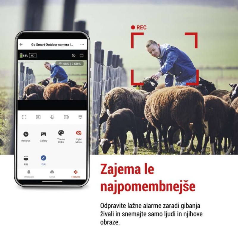 GoSmart Zunanja vrtljiva kamera IP-6000 OWL, z 4G/LTE, siva - slika 3