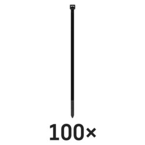 Vezica za kable 100×2,5, črna, 100 kos