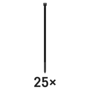 Vezica za kable 450×7,6, črna, 25 kos