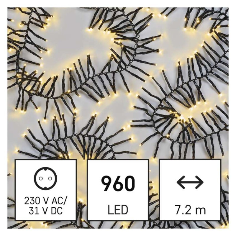 LED božična veriga – jež, 7,2 m, zunanja in notranja, topla bela, programi, časovnik - slika 3