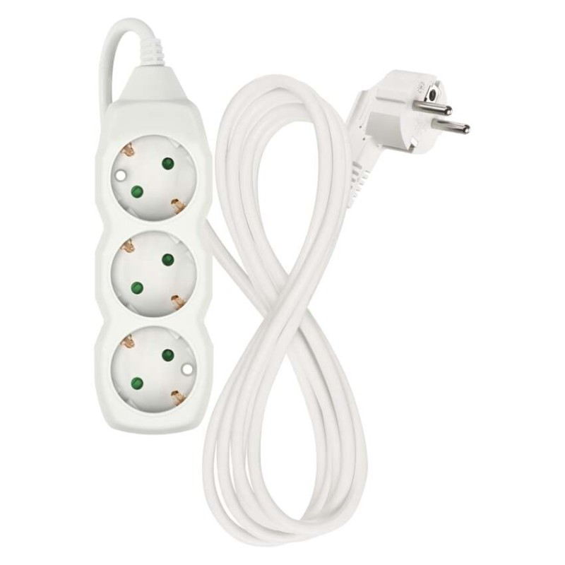 Podaljšek 2 m / 3 vtičnice / beli / PVC / 1 mm2 - slika 3