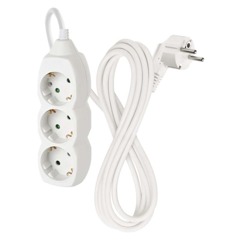 Podaljšek 3 m / 3 vtičnice / beli / PVC / 1,5 mm2 - slika 2