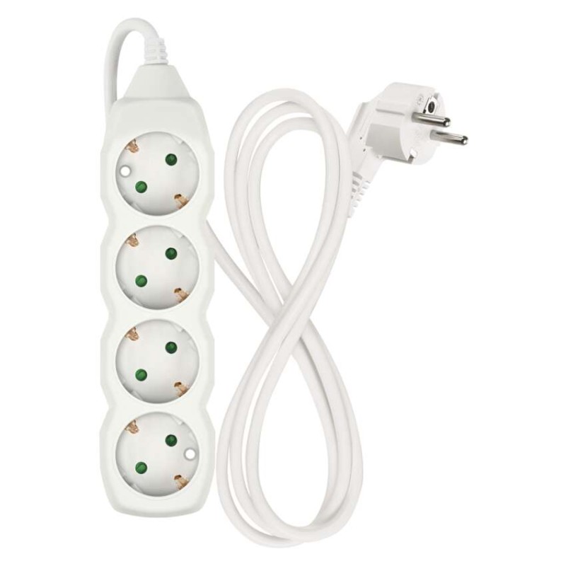 Podaljšek 1,5 m / 4 vtičnice / beli / PVC / 1 mm2 - slika 3