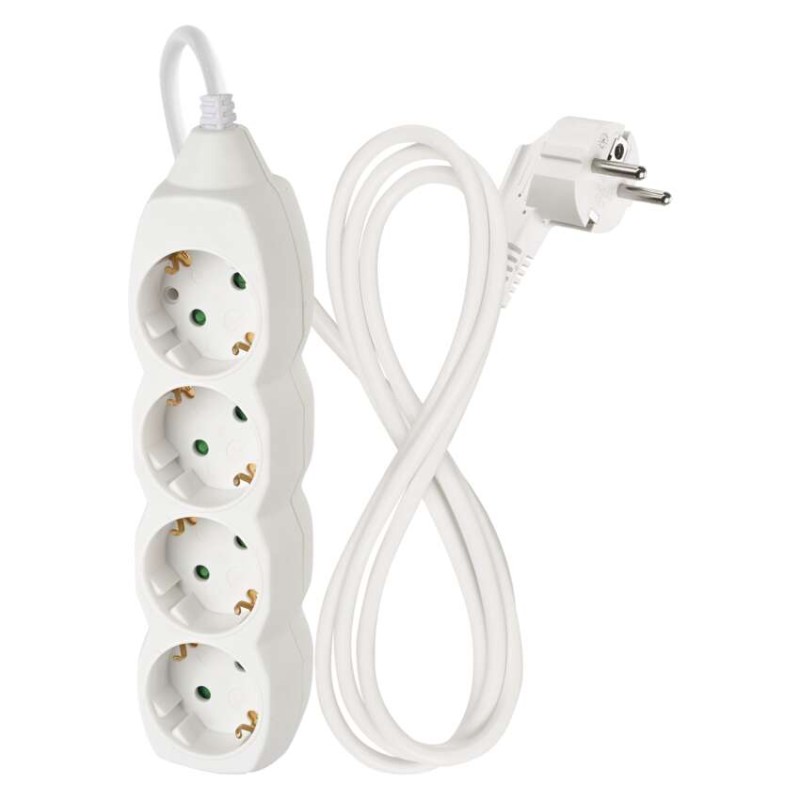Podaljšek 1,5 m / 4 vtičnice / beli / PVC / 1,5 mm2 - slika 2