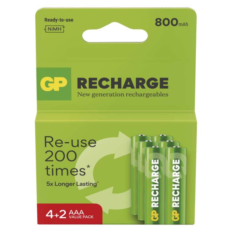 Polnilna baterija GP Recharge 800 AAA (HR03) 6kos