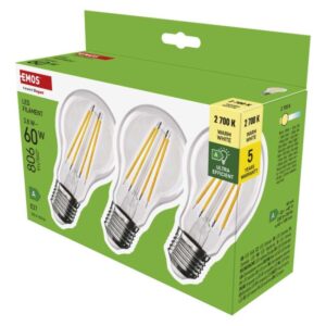 LED žarnica Filament A60 A CLASS/ E27 / 3,8 W (60 W) / 806 lm / toplo bela