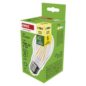 LED žarnica Filament A60 A CLASS/ E27 / 5 W (75 W) / 1 060 lm / toplo bela