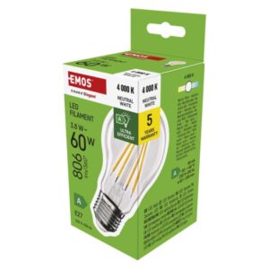LED žarnica Filament A60 A CLASS/ E27 / 3,8 W (60 W) / 806 lm / nevtralno bela