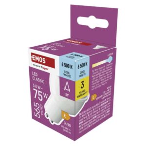 LED žarnica Classic MR16 bela/ GU10 / 5,8 W (75 W) / 565 lm / Hladna bela