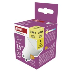 LED žarnica Classic MR16 bela/ GU10 / 1,3 W (16 W) / 150 lm / Toplo bel