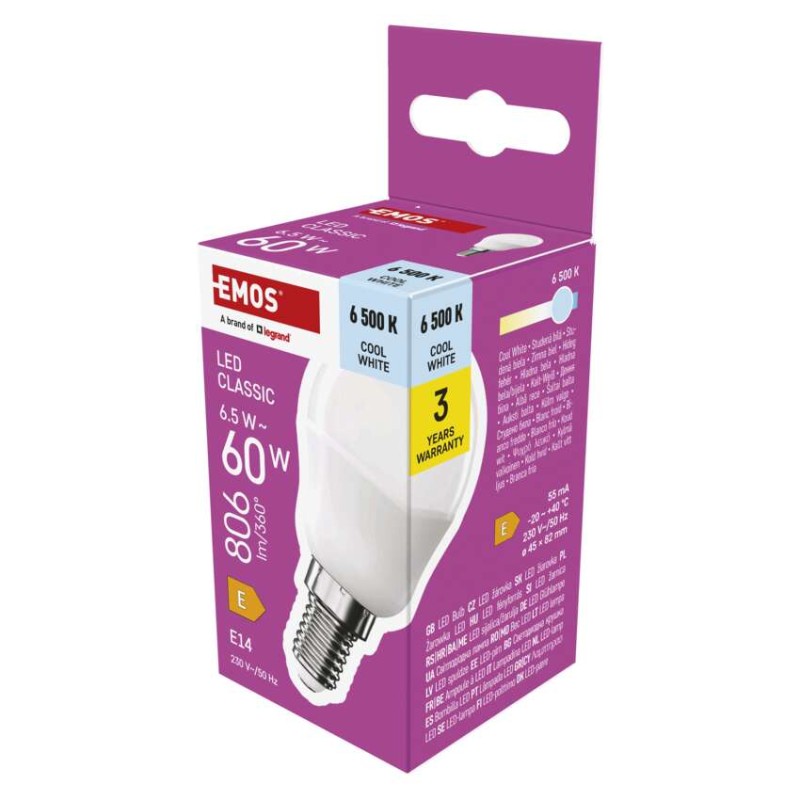 LED žarnica Classic Mini Globe / E14 / 6,5 W (60 W) / 806 lm / Hladna bela