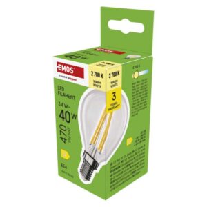 LED žarnica Filament Mini Globe / E14 / 3,4 W (40 W) / 470 lm / Toplo bel