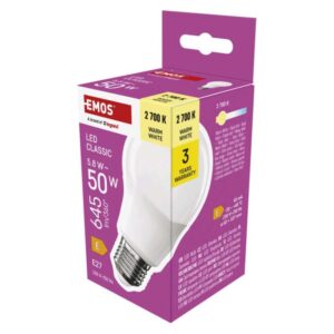LED žarnica Classic A60 / E27 / 5,8 W (50 W) / 645 lm / toplo bela